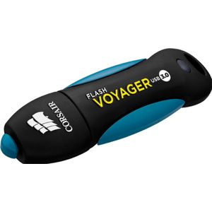 Corsair Flash Voyager (128 GB, USB A, USB 3.0), USB-stick, Blauw, Zwart