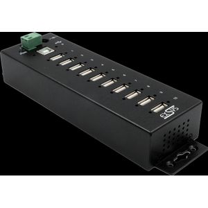 Exsys - EX-1170HMVS - USB 2.0 Hub - Zwart - 10-poorts Met ESD Beveiliging