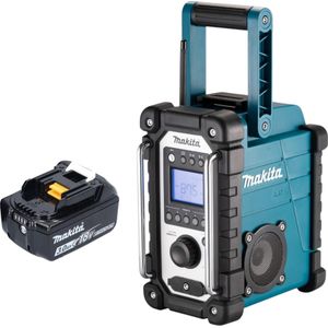Makita DMR 116 F1 Oplaadbare bouwplaatsradio 14,4 - 18 V AM FM AUX + 1x oplaadbare batterij 3,0 Ah - (AM, FM), Radio