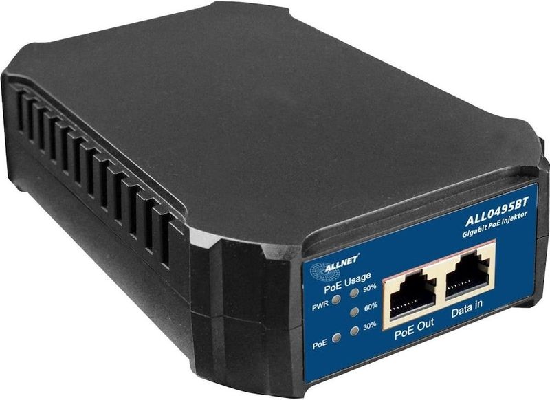 Allnet PoE-injector Gigabit PoE & PoE bt (15,4W/30W/95W) / kunststof behuizing / ALL0495BT (802.3bt (PoE++), 802.3af (PoE), 802.3at (PoE+), 95 W), PoE-injector
