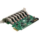 InLine Interfacekaart, 7x USB-A 3.2 Gen.1, PCIe, met SATA-voedingsaansluiting, Controlekaart