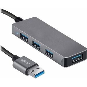 Ekon HUB 3USB 2.0-1 USB 3.0 () (USB-A, 4 ports), Docking station + USB-hub, Zilver