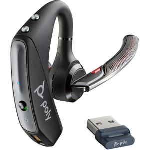 Poly Voyager 5200 UC (Bedraad, Draadloze, USB-A), Kantoorheadset, Zwart
