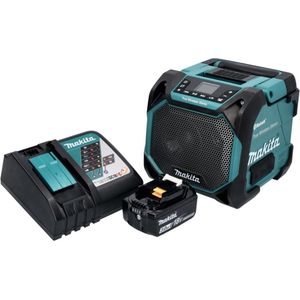 Makita DMR 203 RF1 Bluetooth luidspreker 12 V 18 V IP64 + 1x oplaadbare batterij 3.0 Ah + lader (29 h, Oplaadbare batterij), Bluetooth luidspreker, Zwart