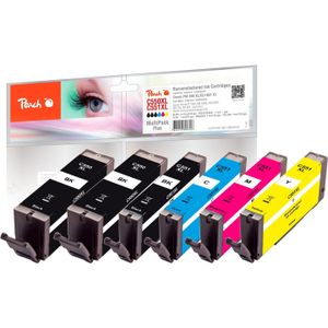 Peach PI100-188 inktcartridge 6 stuk(s) Compatibel Hoog (XL) rendement Zwart, Cyaan, Magenta, Foto zwart, Geel