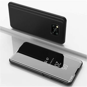 Screenguard Xiaomi Poco X3 Clear View Flip Case (Xiaomi Poco X3), Smartphonehoes, Zwart