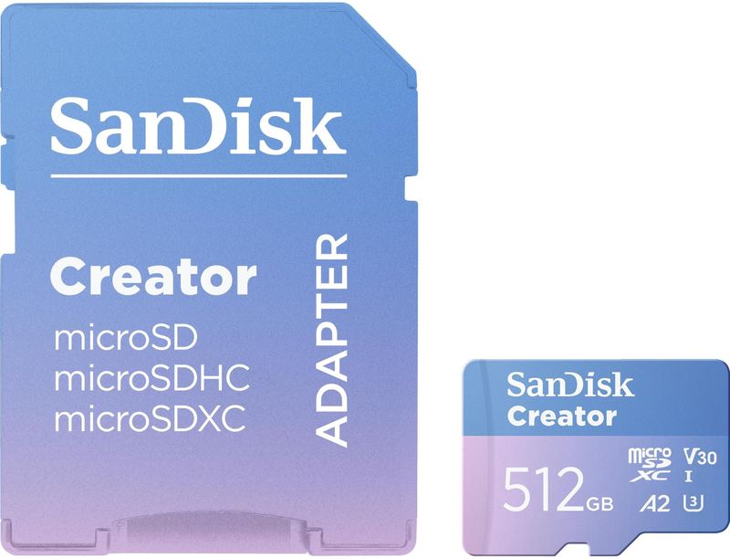 SanDisk - Creator MicroSDXC-kaart - 512 GB - UHS-I U3 - V30