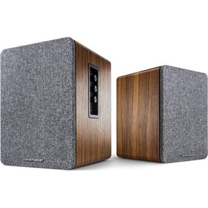 Wavemaster BASE 2.0 Bluetooth hout/grijs (1 paar, 30 W), HiFi + Home Cinema luidsprekers, Grijs, Bruin