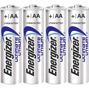 Energizer Mignon (AA) batterij Lithium Ultimate FR6 (4 Pcs., AA, 1150 mAh), Batterijen