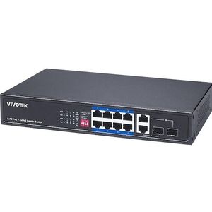 Vivotek AW-FGT-100P-110 Switch unman. 10-Port, PoE (10 Havens), Netwerkschakelaar, Zwart