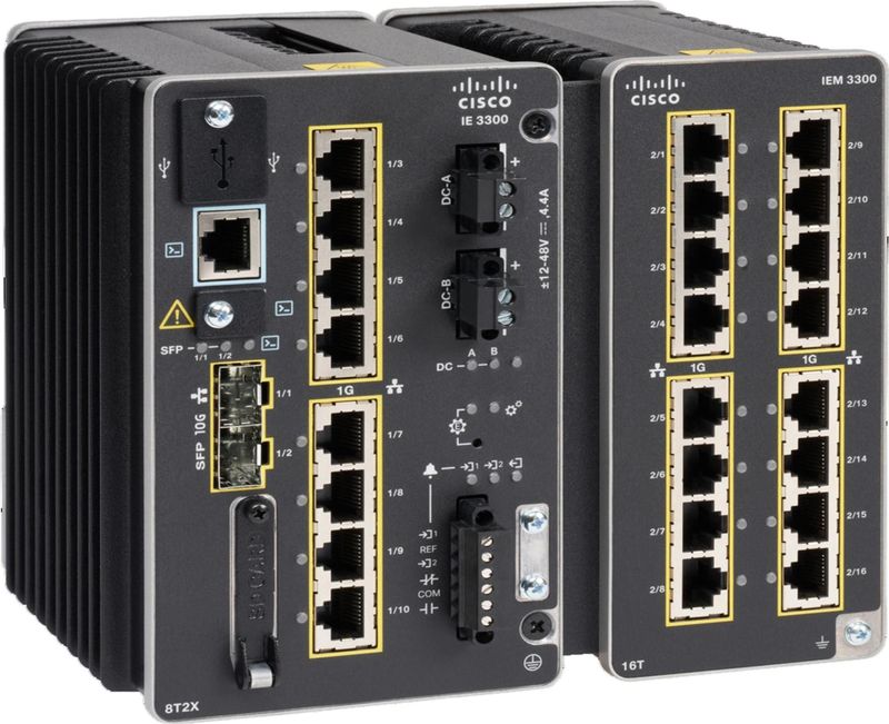Cisco - IE-3300-8T2S-E - Netwerkschakelaar - Zwart - Rugged Series - 10 Havens
