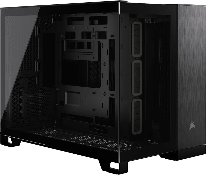 CORSAIR 2500 - mATX-Behuizing - Zwart/Obsidiaan Aluminium - Dubbele Kamer
