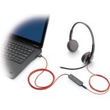 Plantronics - Blackwire C3225 - Headset - Zwart - USB-C