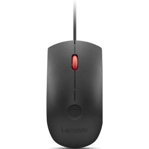 Lenovo - Fingerprint Biometric USB Mouse Gen3 - Muis - Rood - Bedraad
