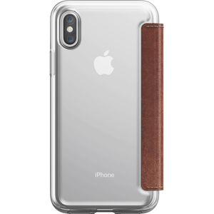 Nomad Booklet Clear Folio braun (iPhone XS, iPhone X), Smartphonehoes, Bruin