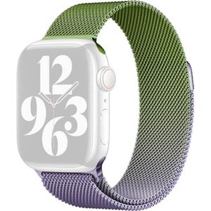 Cover-Discount Apple Watch 44/45/46/49mm - Magnetisch vervangend Milanees polsbandje (Roestvrij staal), Horlogebandjes, Groen