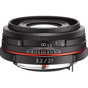 Pentax -DA 21 mm, f/3.2 AL Limited (Pentax K, APS-C / DX), Objectief, Zwart