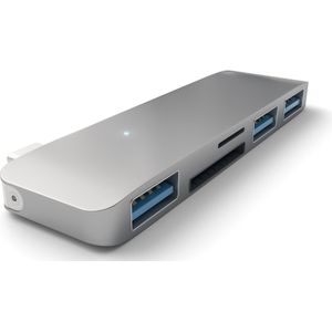 SATECHI 3-in-1 Aluminium USB C 3.0 Hub-Comboadapter, 3X USB 3.0-Poorten en Micro-/SD-Kaartlezer, voor M2 M1 MacBook Air & Pro, M2 M1 iPad Air & Pro, M2 Mac Mini, iMac M1 – Spacegrijs
