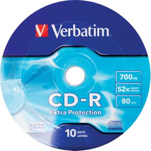 Verbatim 10 x CD-R 700MB (80 min) 52x (10 x), Optische gegevensdrager