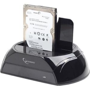 Gembird HD32-U3S-2 geheugencontroller, Docking station + USB-hub, Zwart