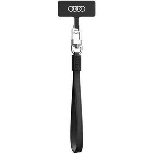 Audi uniwersalna smycz do telefonu 28cm 10mm Leer czarny/zwart AU-HSLSL-GT/D1-BK, Andere smartphone accessoires, Zwart