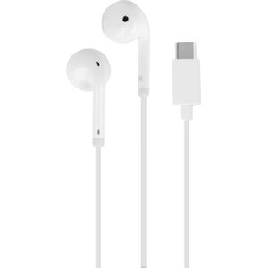 SBS Puro Bedrade Stereo Oortelefoon met USB-C aansluiting + Microfoon + Oproepknop (Bedraad), Koptelefoon, Wit