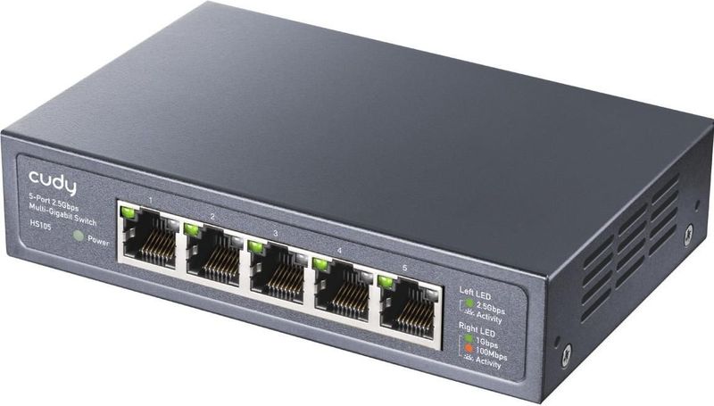 Cudy - HS105 - Multi-Gigabit Ethernet-schakelaar - 5 Poorten - 2,5 Gbit/s - Energiebesparend