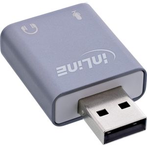 InLine - USB Audio Soundadapter - Geluidskaart - Grijs - Aluminium