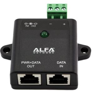 Alfa Network APOE03GS - Passieve PoE-injector met ESD-bescherming (802.3af (PoE)), PoE-injector