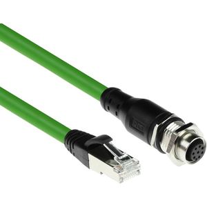 ACT Industrial 5.00 meters Sensor cable M12A 8-pin female to RJ45 male, Ultraflex SF/UTP TPE cable, s... (S/FTP, SF/UTP, CAT5e, 5 m), Netwerkkabel