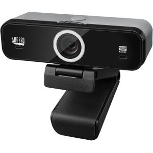 Adesso 1080p HD Webcam Met Ingebouwde Instelbare Fov Audio/Video Priva (2 Mpx), Webcam, Zwart