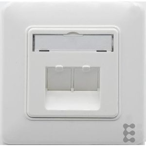 Leoni Kerpen Datacom Keystone inbouwdoos LKD9ZQ010110000 2-voudig RAL9010 communicatie-aansluitdoos, Netwerkkabel