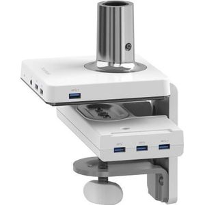 Humanscale M/Connect docking station tafelklem voor M2, wit, Docking station + USB-hub, Wit