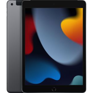 Apple iPad 2021 (9e generatie) (4G, 10.20"", 64 GB, Ruimte grijs), Tablet, Grijs