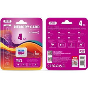 xO memory card 4GB microSDHC cl. 10 (4 GB, microSDHC), Geheugenkaart