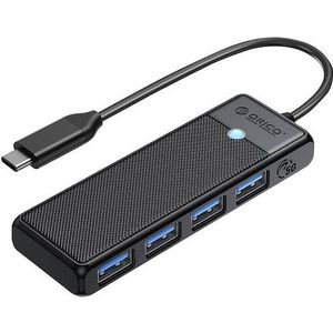 Orico Hub 4in1 USB A3.0x4 (zwart) (USB-C, 4 ports), Docking station + USB-hub, Zwart