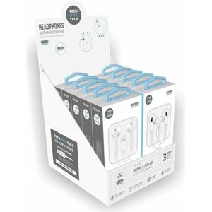 Tech One Tech Hoofdtelefoon met microfoon Tec1203 Wit 10 stuks, Hoofdtelefoonstandaards, Wit