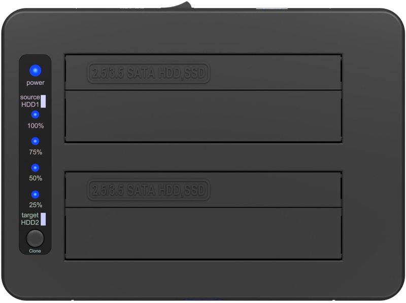 Icy Box IB-1233CL-CR - Accessoires voor Harde Schijven - Kloonstation - Geïntegreerde Kaartlezer