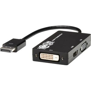 Eaton DisplayPort naar VGA/DVI/HDMI All-in-One Converter DP ver 1.2 4K 30 HDMI (DVI, HDMI, 8.64 cm), Data + Video Adapter, Zwart