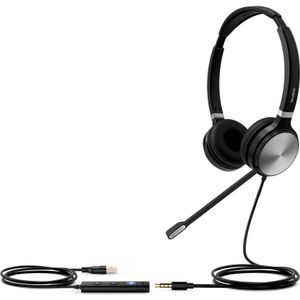 Yealink UH36D UC (Bedraad, USB-A), Kantoorheadset, Zwart, Zilver