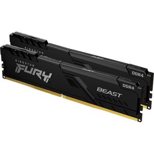 Kingston FURY Beest (2 x 16GB, 3200 MHz, DDR4 RAM, DIMM 288 pin), RAM, Zwart