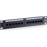 Digital Data Communications - Patchpaneel - Zwart - 12 RJ-45 Poorten - 1U Rackruimte