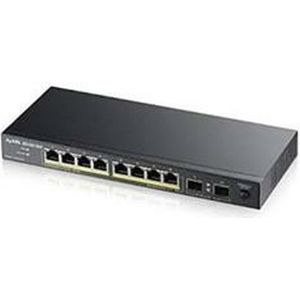 Zyxel GS1100-10 v2, Gigabit desktop switch, 8x GbE PoE, 2x SFP, unmanaged, PoE-budget (8 ports), Netwerkschakelaar, Zwart