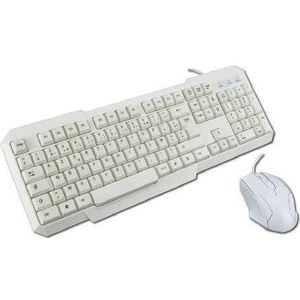 MCL USB Toetsenbord + Muis Kit (FR, Bedraad), Toetsenbord, Wit