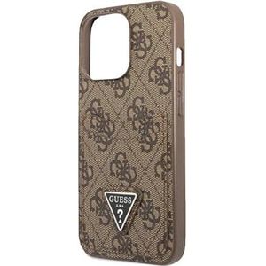 Guess GUHCP13LP4TPW iPhone 13 Pro / 13 6.1"" brązowy/bruin hardcase 4G Driehoek Logo Cardslot (iPhone 13 Pro), Smartphonehoes, Bruin