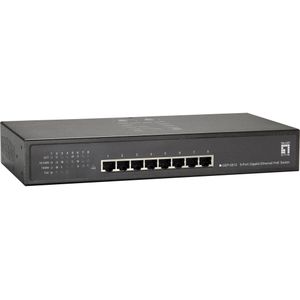 LevelOne GEP-0812 netwerk-switch Unmanaged L2 Gigabit Ethernet (10/100/1000) Power over Ethernet (PoE) Zwart
