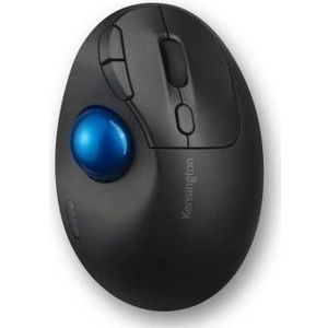Kensington ProFit Ergo TB450 Trackball Wireless Mouse, RF Wireless + Bluetooth, 1600 DPI, Black/Blue (Draadloze), Muis, Zwart