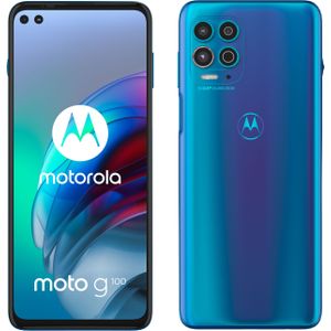 Motorola Moto G 100 (128 GB, Iridescente oceaan, 6.70"", Hybride dubbele SIM, 64 Mpx, 5G), Smartphone, Blauw