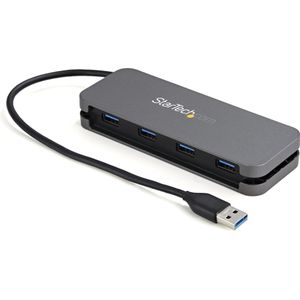 StarTech HB30AM4AB Interface Hub USB 3.2 Gen 1 (3.1 Gen 1) Type-A (USB A), Docking station + USB-hub, Zwart