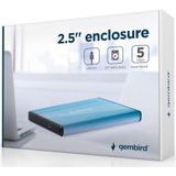 Gembird - EE2-U3S-3-B - HDD-behuizing - Blauw - Geborsteld Aluminium